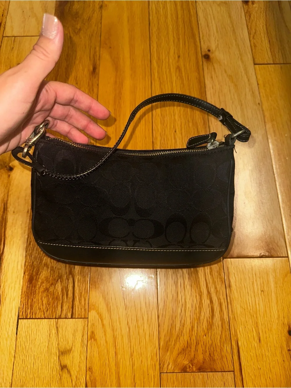 Coach Black Signature Mini Shoulder Bag